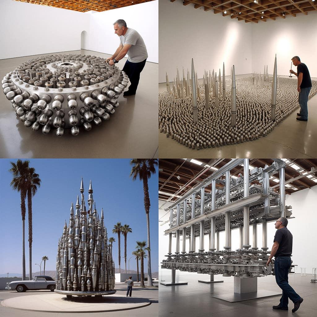 Chris Burden style, Midjourney V5, render 1 of 4