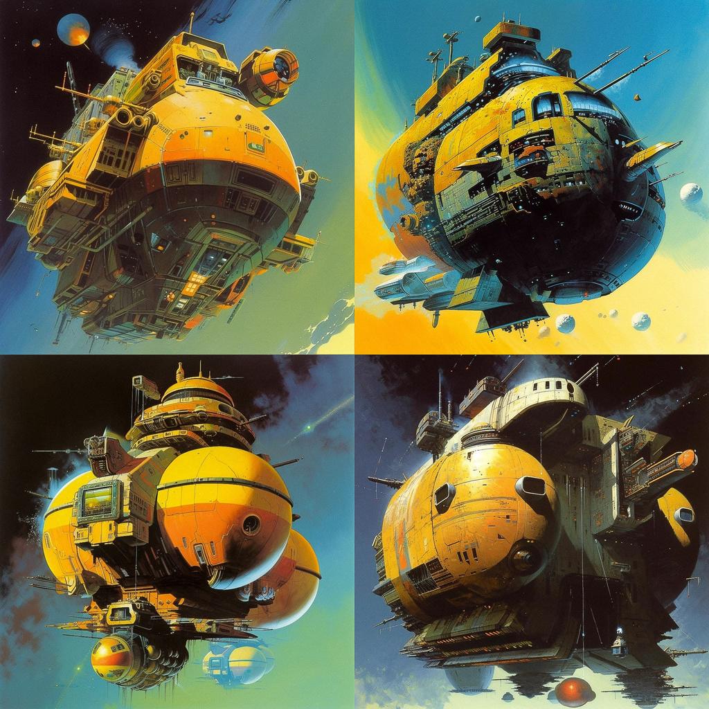 Chris Foss style, Midjourney V5, render 1 of 4