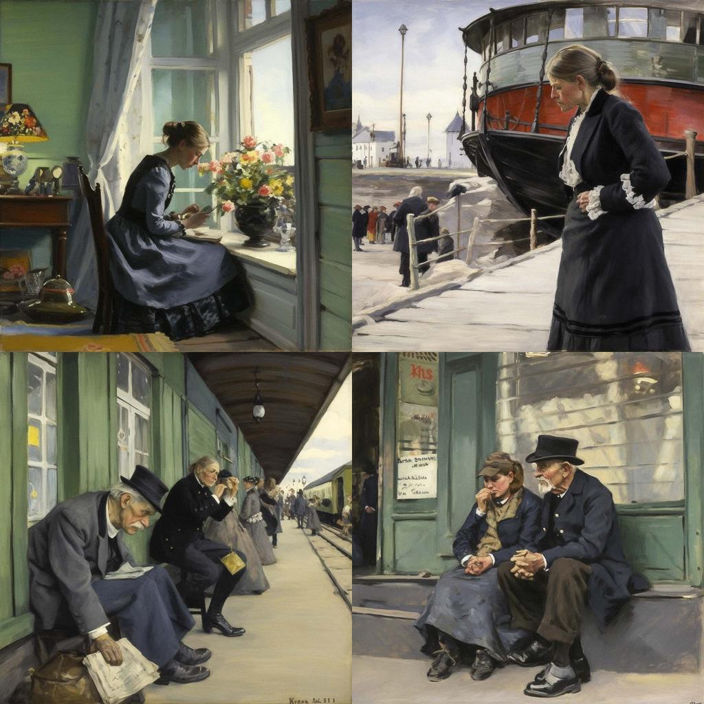 Christian Krohg style, Midjourney V5, render 1 of 4