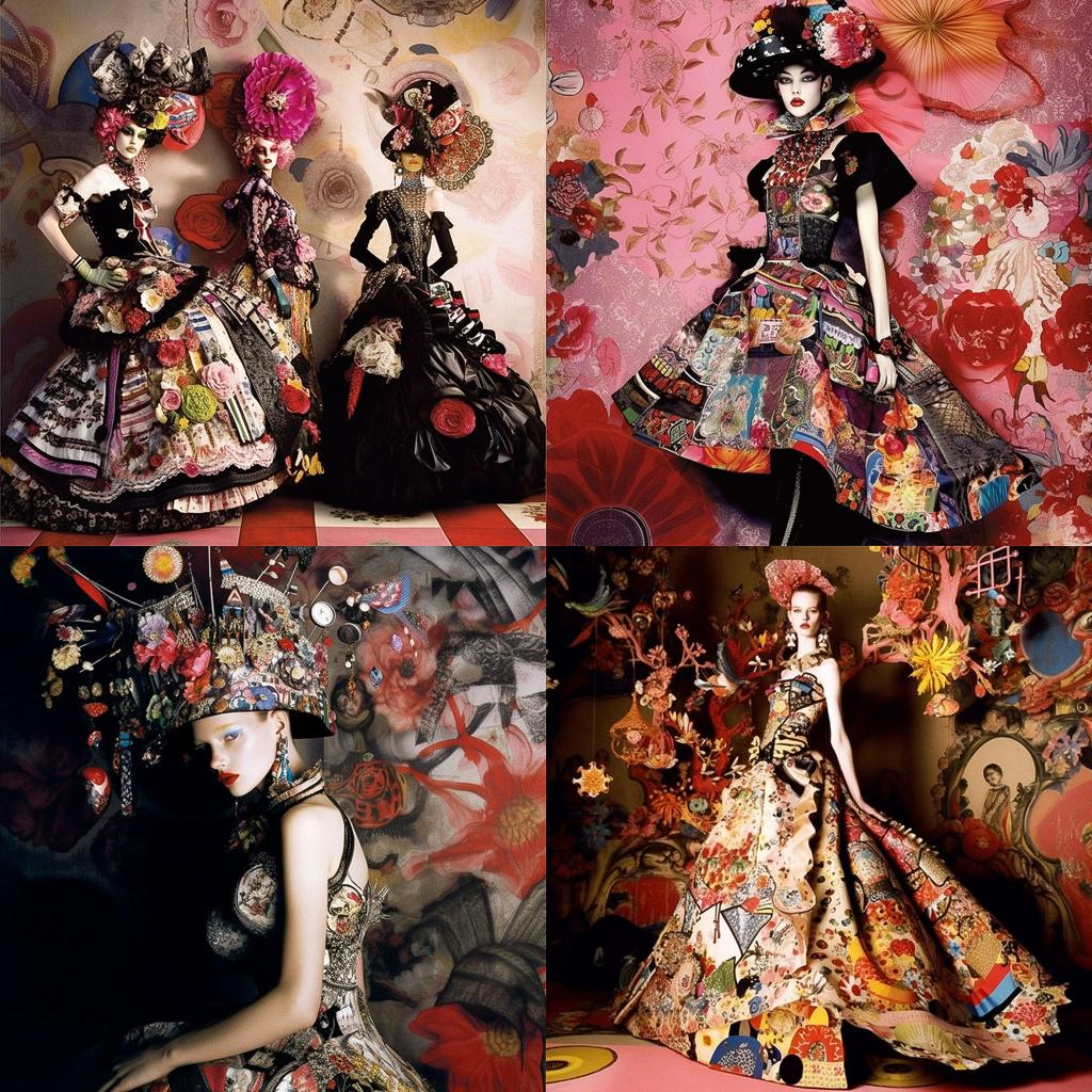 Christian Lacroix style, Midjourney V5, render 1 of 4