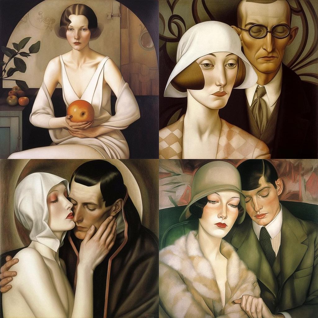 Christian Schad style, Midjourney V5, render 1 of 4