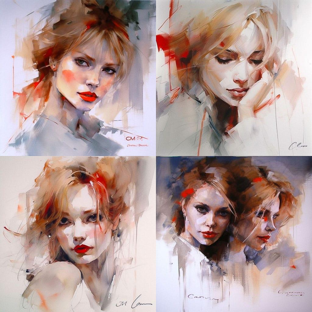 Christine Comyn style, Midjourney V5, render 1 of 4
