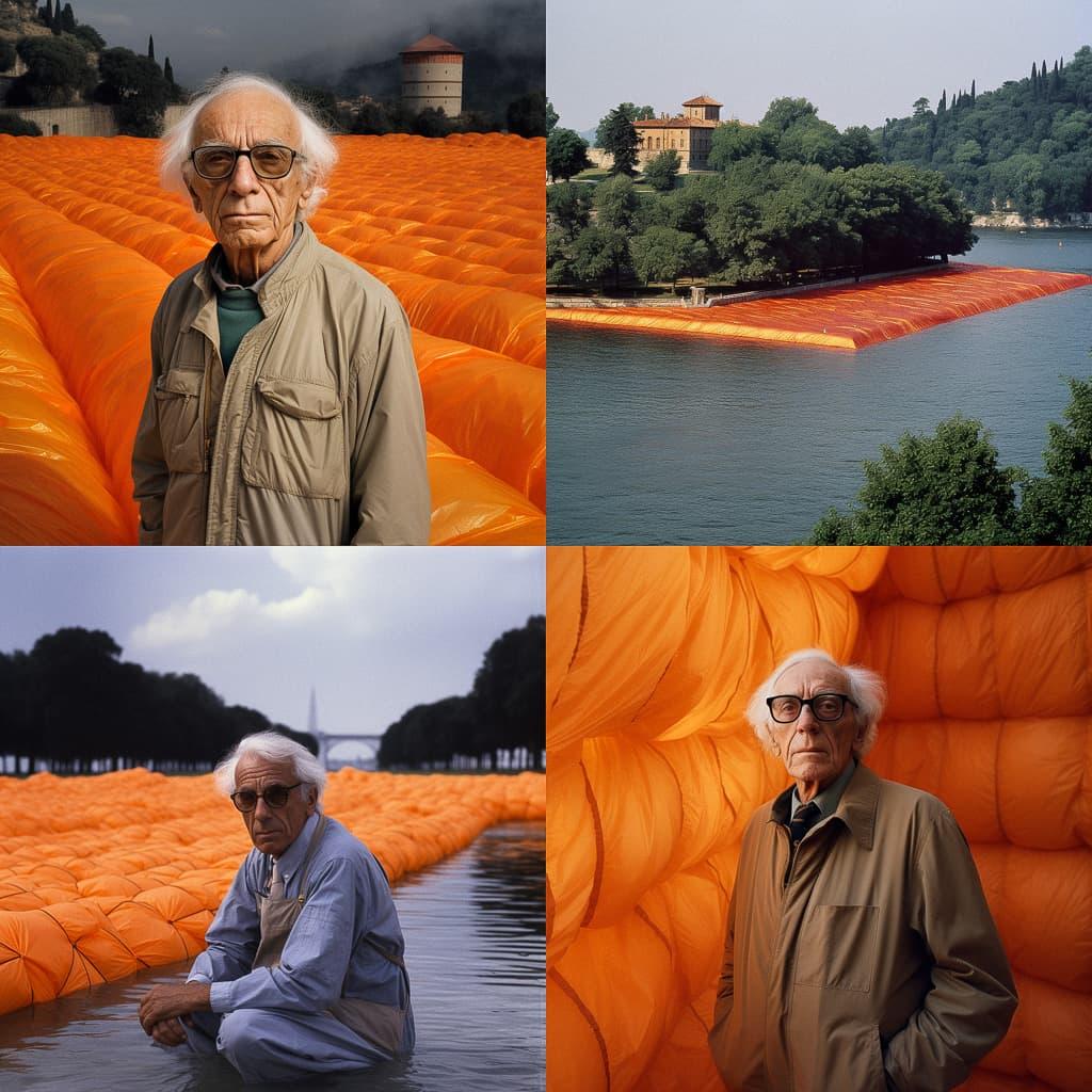 Christo style, Midjourney V5, render 1 of 4