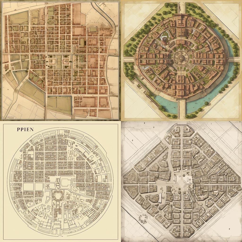 City plan style, Midjourney V5, render 1 of 4