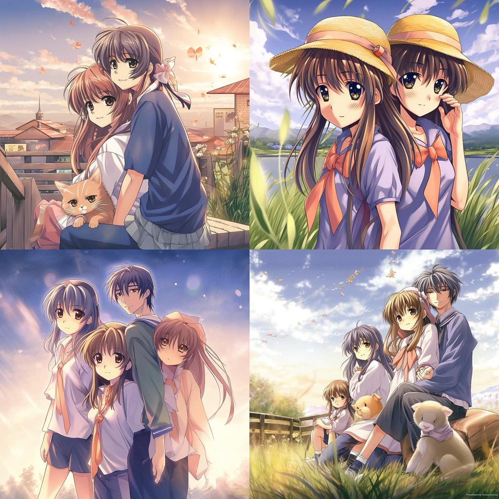 Clannad style, Midjourney V5, render 1 of 4