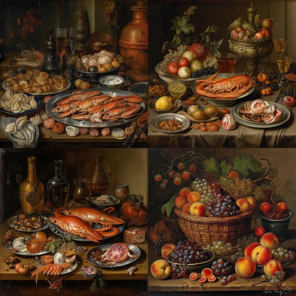Clara Peeters style, Midjourney V5, render 1 of 4