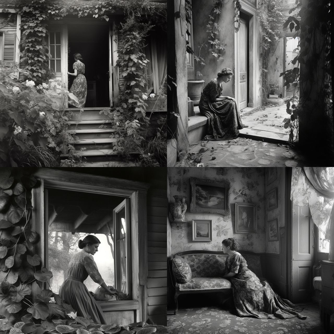 Clarence John Laughlin style, Midjourney V5, render 1 of 4