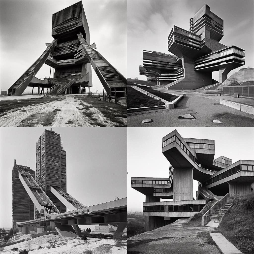 Claude Parent style, Midjourney V5, render 1 of 4