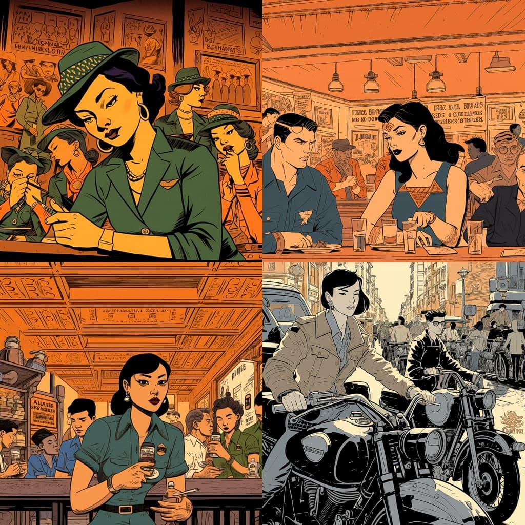Cliff Chiang style, Midjourney V5, render 1 of 4