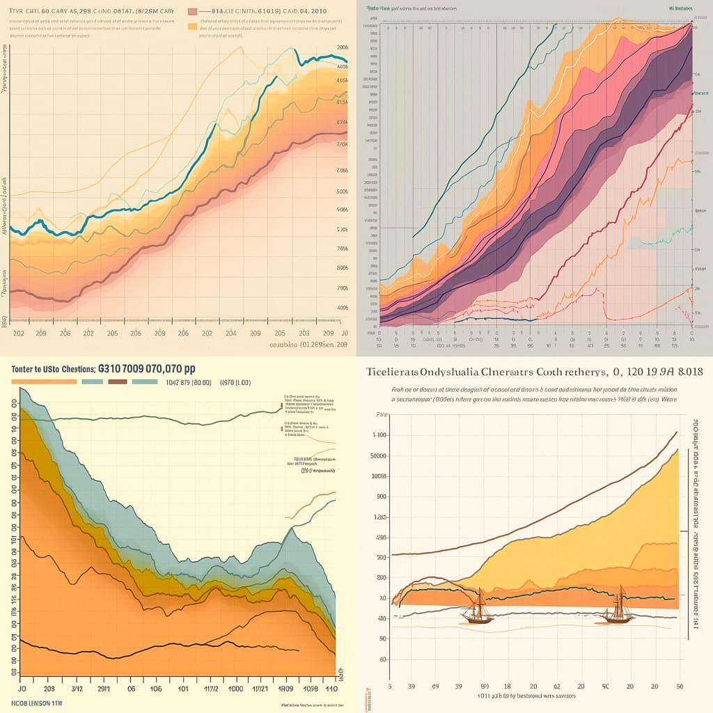Climate history graph style, Midjourney V5, render 1 of 4
