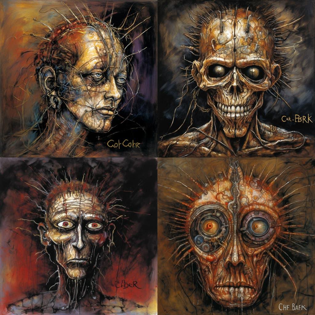 Clive Barker style, Midjourney V5, render 1 of 4