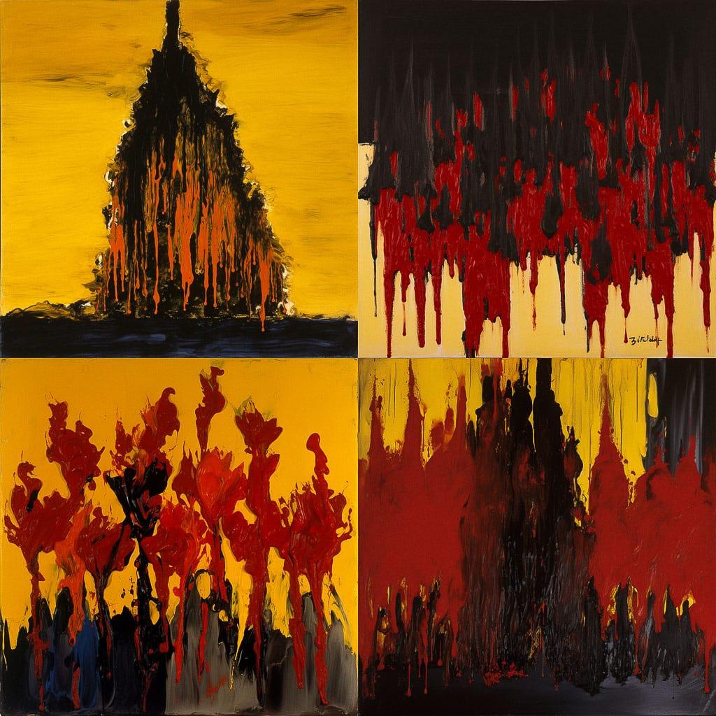 Clyfford Still style, Midjourney V5, render 1 of 4