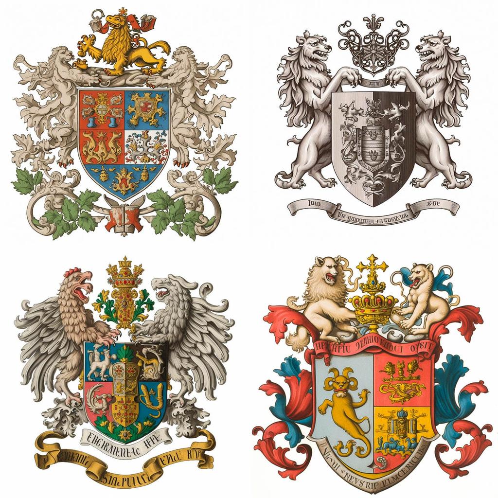 Coat of Arms style, Midjourney V5, render 1 of 4