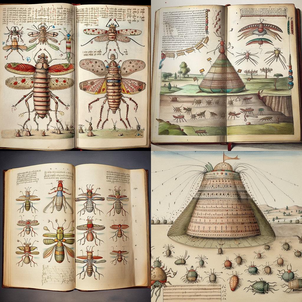 Codex Seraphinianus style, Midjourney V5, render 1 of 4