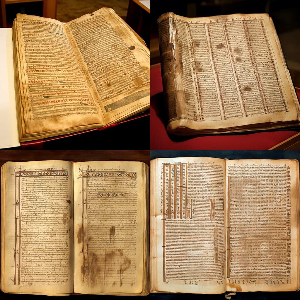 Codex Sinaiticus style, Midjourney V5, render 1 of 4