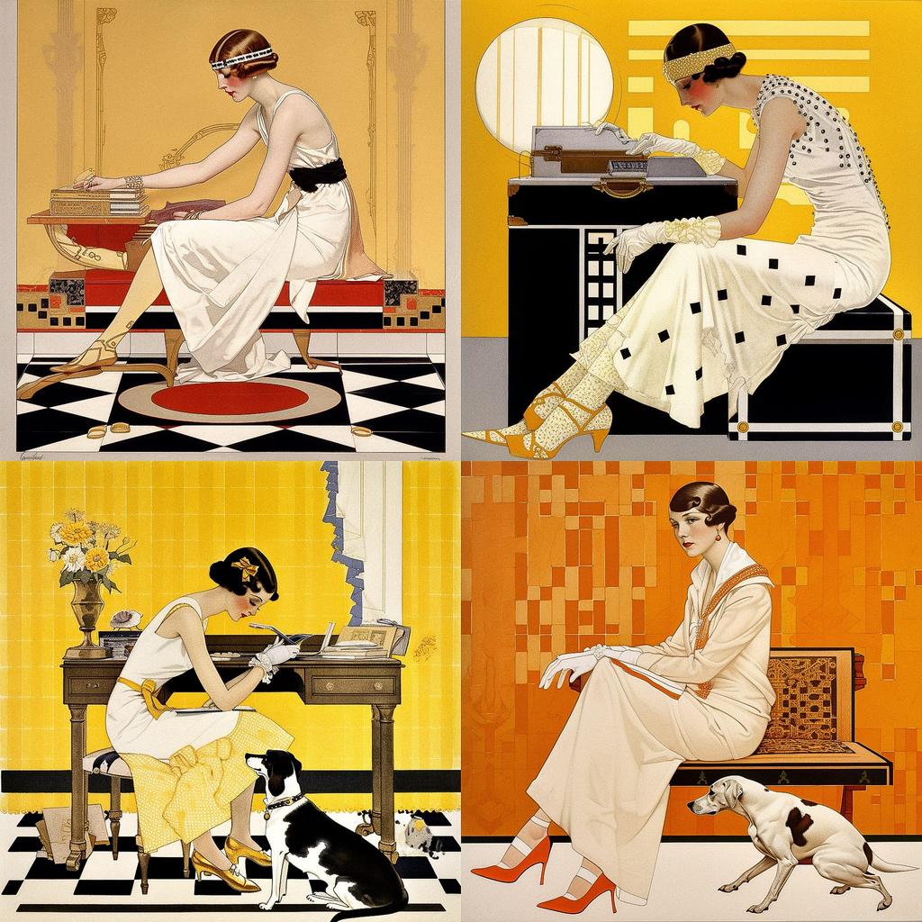 Coles Phillips style, Midjourney V5, render 1 of 4
