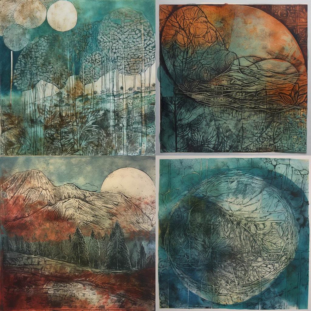 Collagraph style, Midjourney V5, render 1 of 4