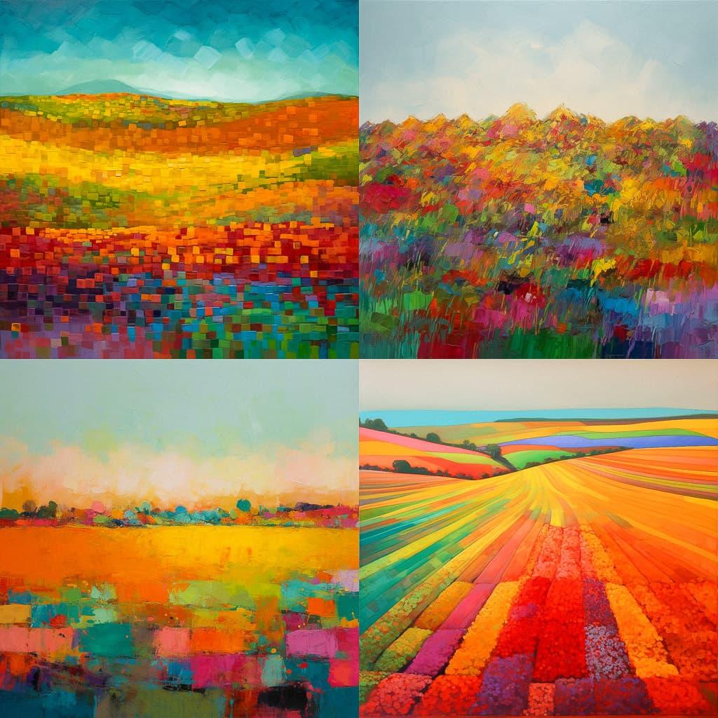 Color field painting style, Midjourney V5, render 1 of 4