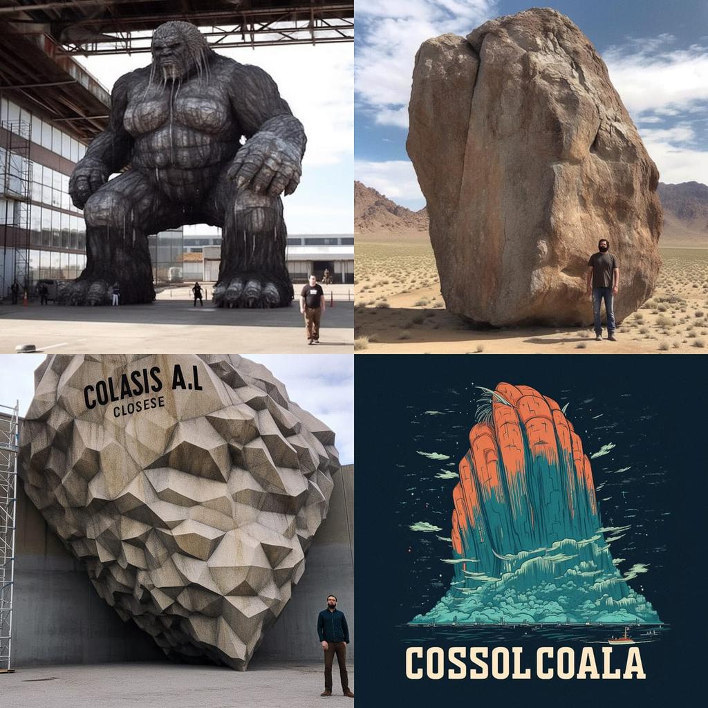 Colossal scale style, Midjourney V5, render 1 of 4