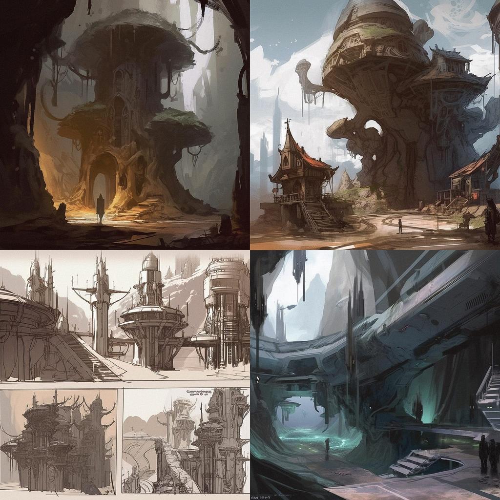 Concept art style, Midjourney V5, render 1 of 4