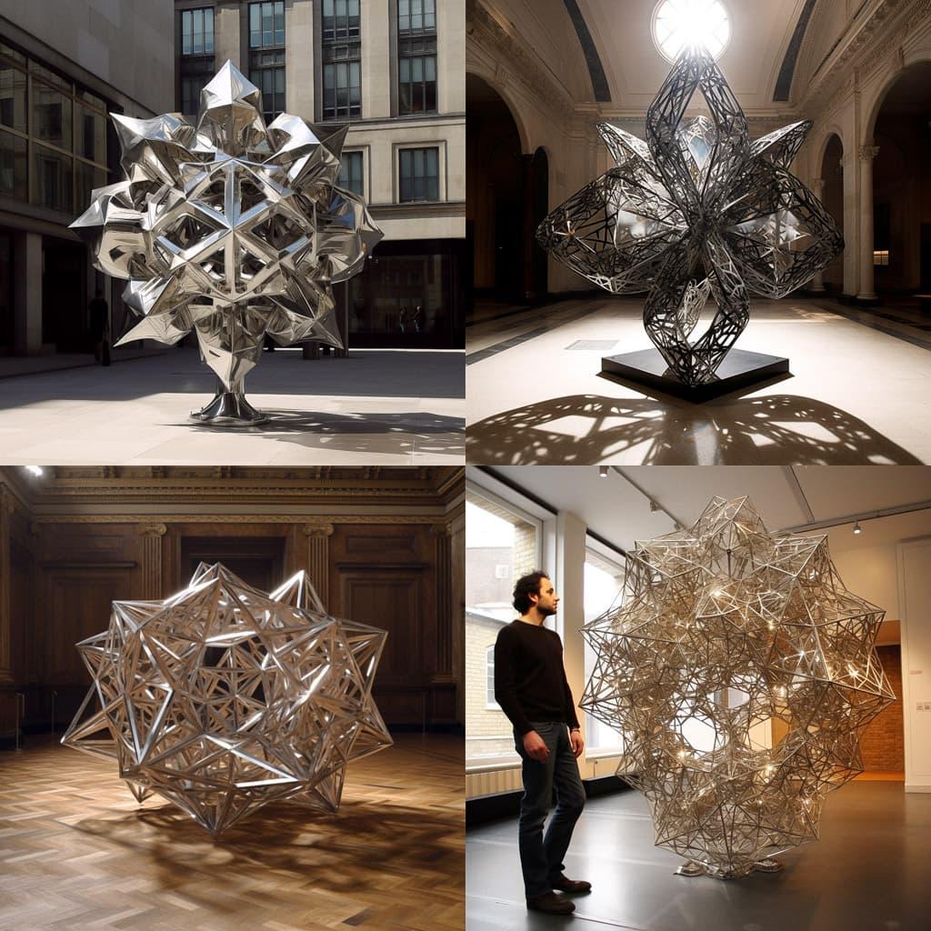 Conrad Shawcross style, Midjourney V5, render 1 of 4
