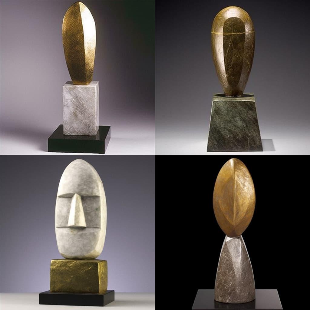 Constantin Brancusi style, Midjourney V5, render 1 of 4