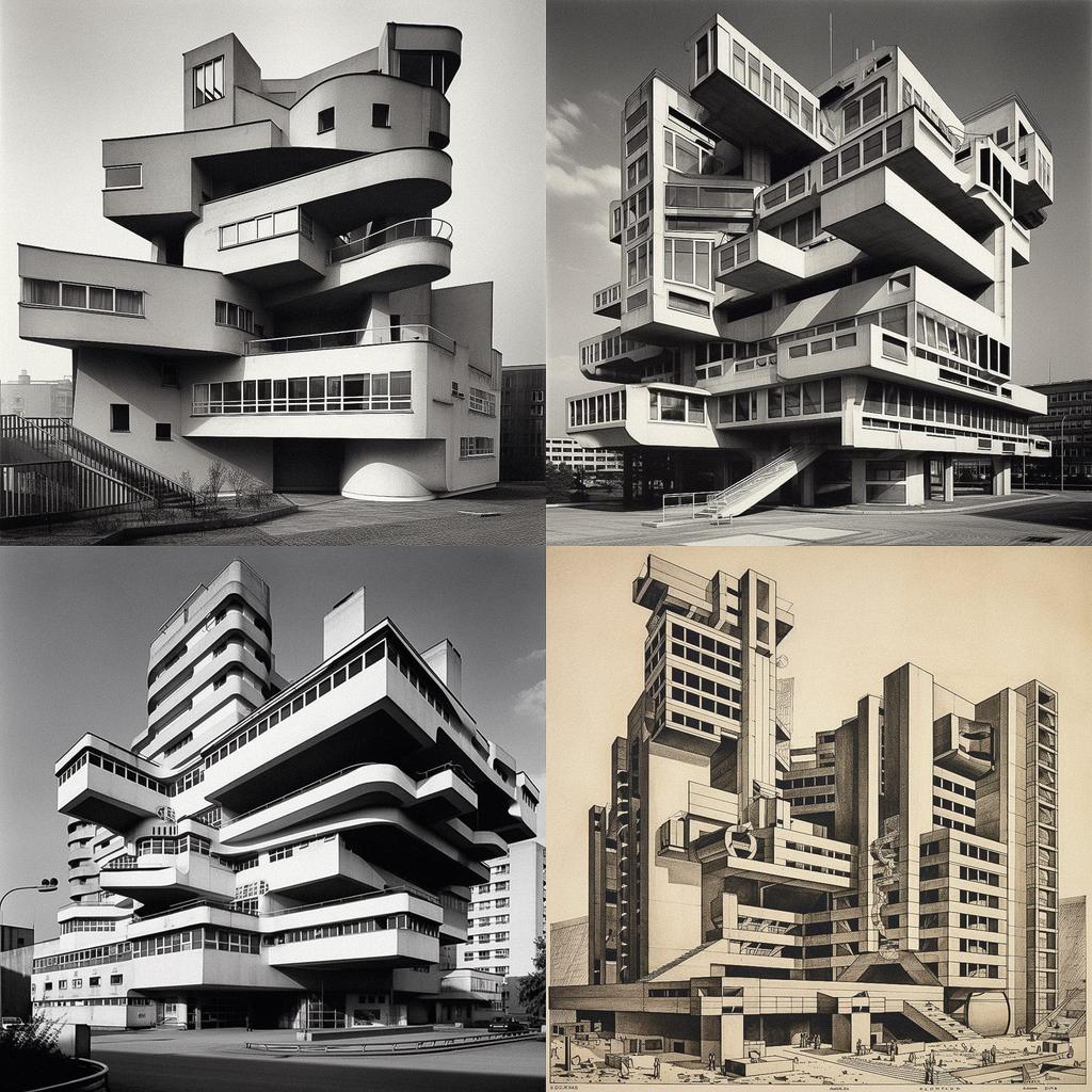 Constructivist architecture style, Midjourney V5, render 1 of 4