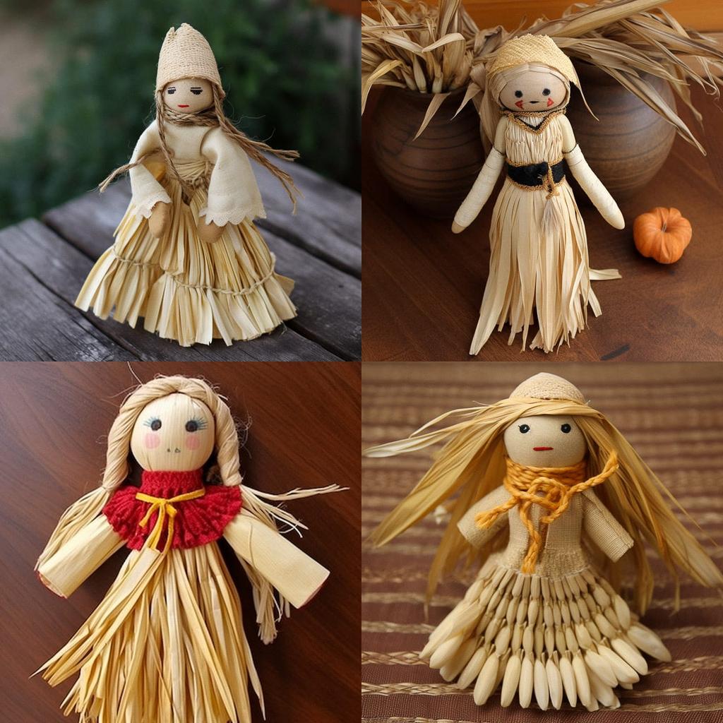 Corn husk doll style, Midjourney V5, render 1 of 4