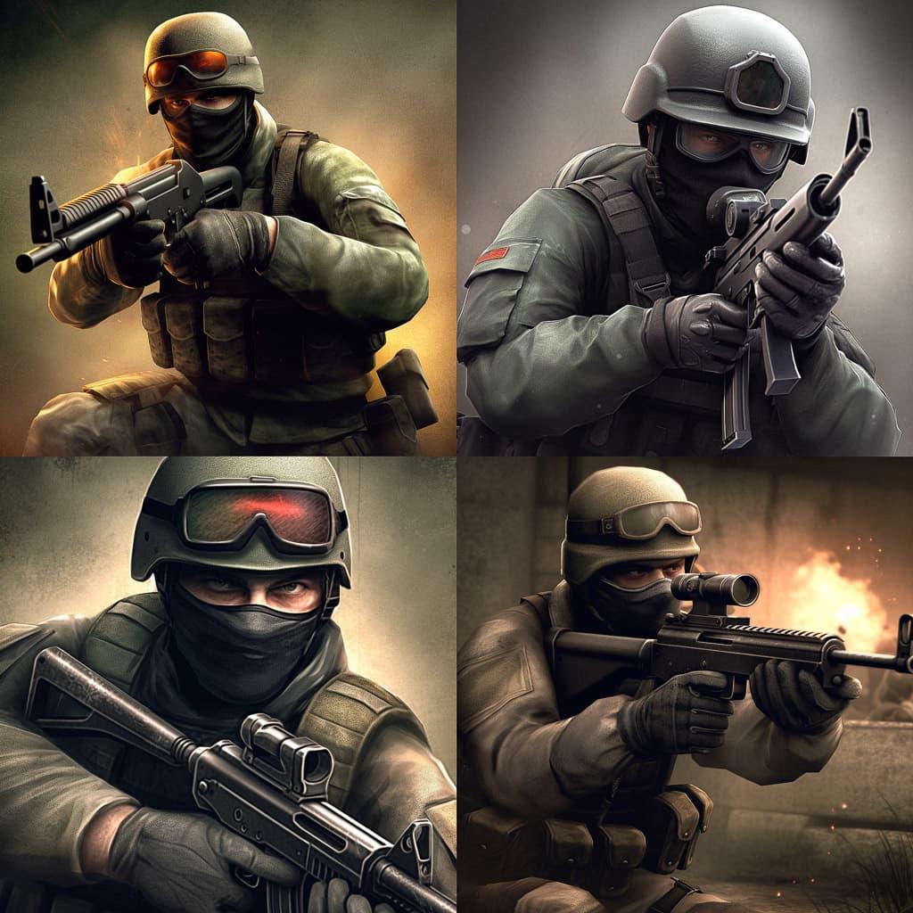 Counter-Strike style, Midjourney V5, render 1 of 4