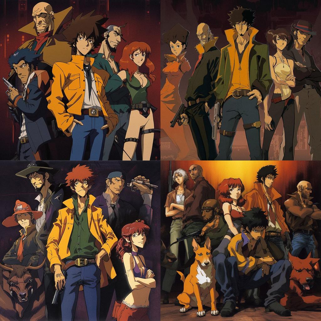 Cowboy Bebop style, Midjourney V5, render 1 of 4