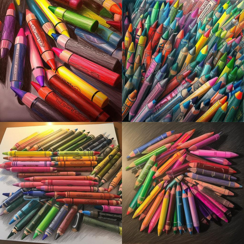 Crayon drawing style, Midjourney V5, render 1 of 4