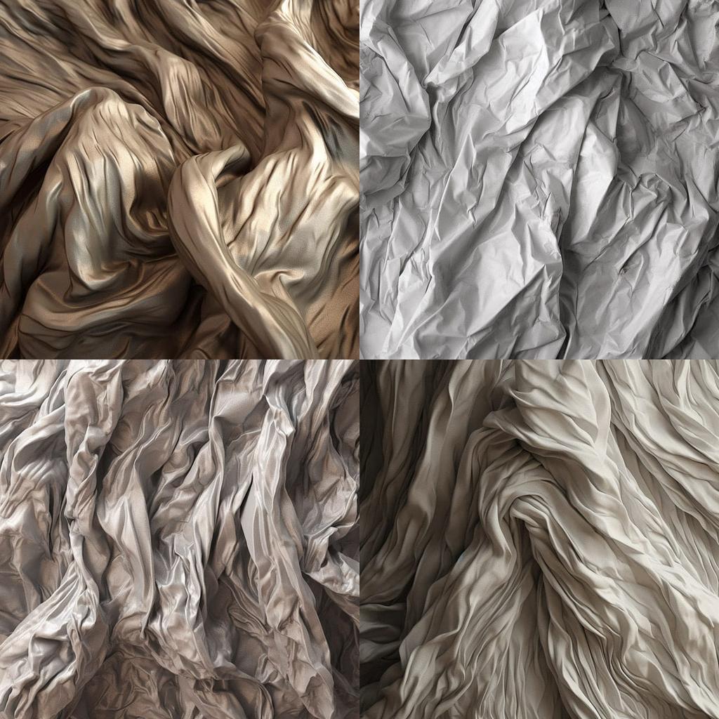 Crinkled texture style, Midjourney V5, render 1 of 4