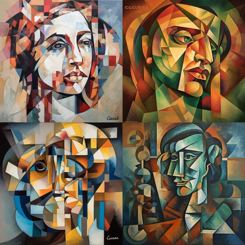 Cubism style, Midjourney V5, render 1 of 4