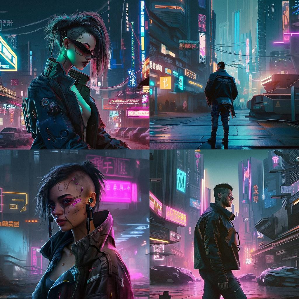Cyberpunk style, Midjourney V5, render 1 of 4