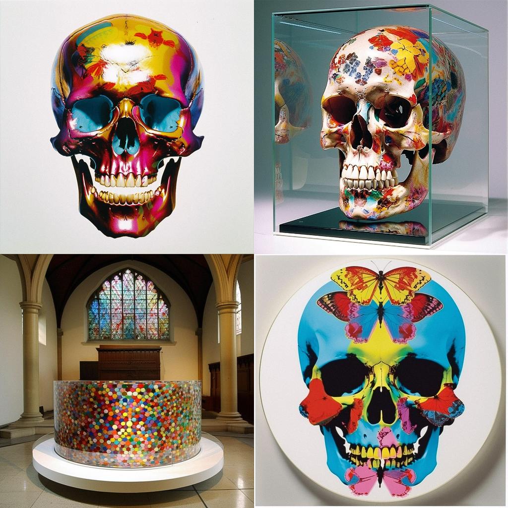 Damien Hirst style, Midjourney V5, render 1 of 4