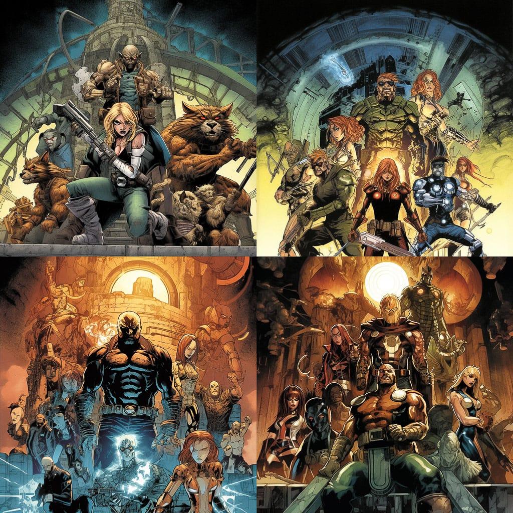 Dan Abnett style, Midjourney V5, render 1 of 4