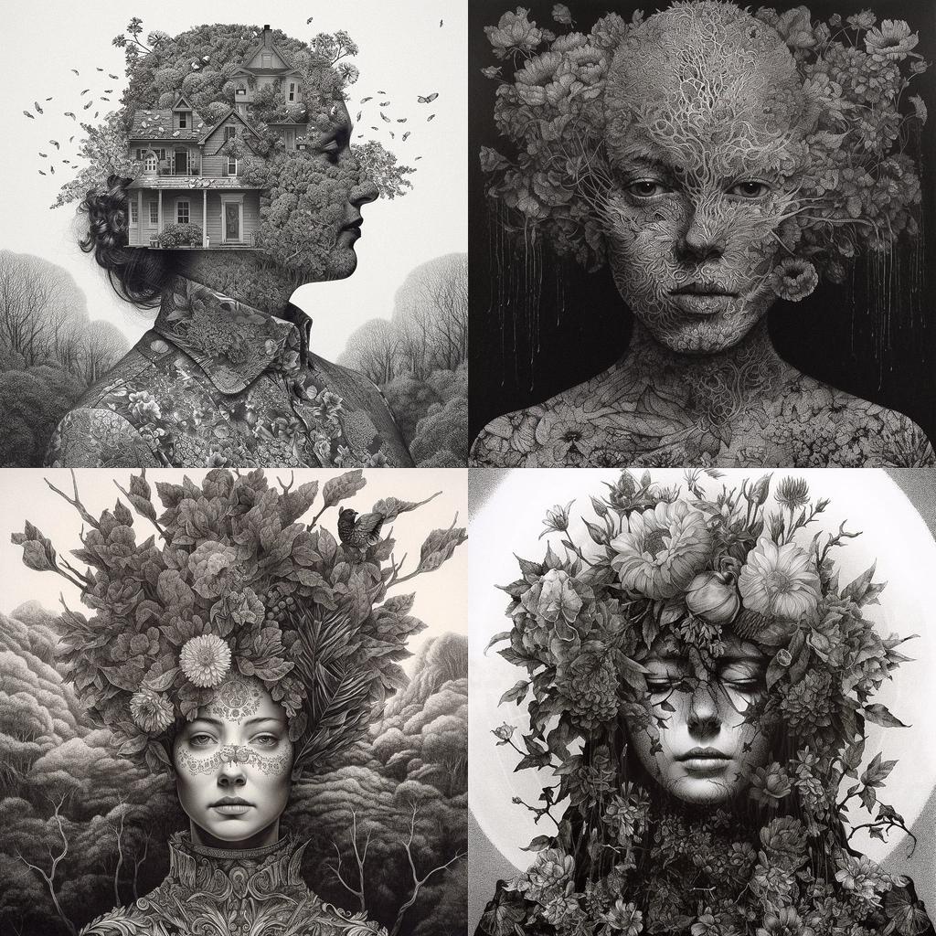 Dan Hillier style, Midjourney V5, render 1 of 4