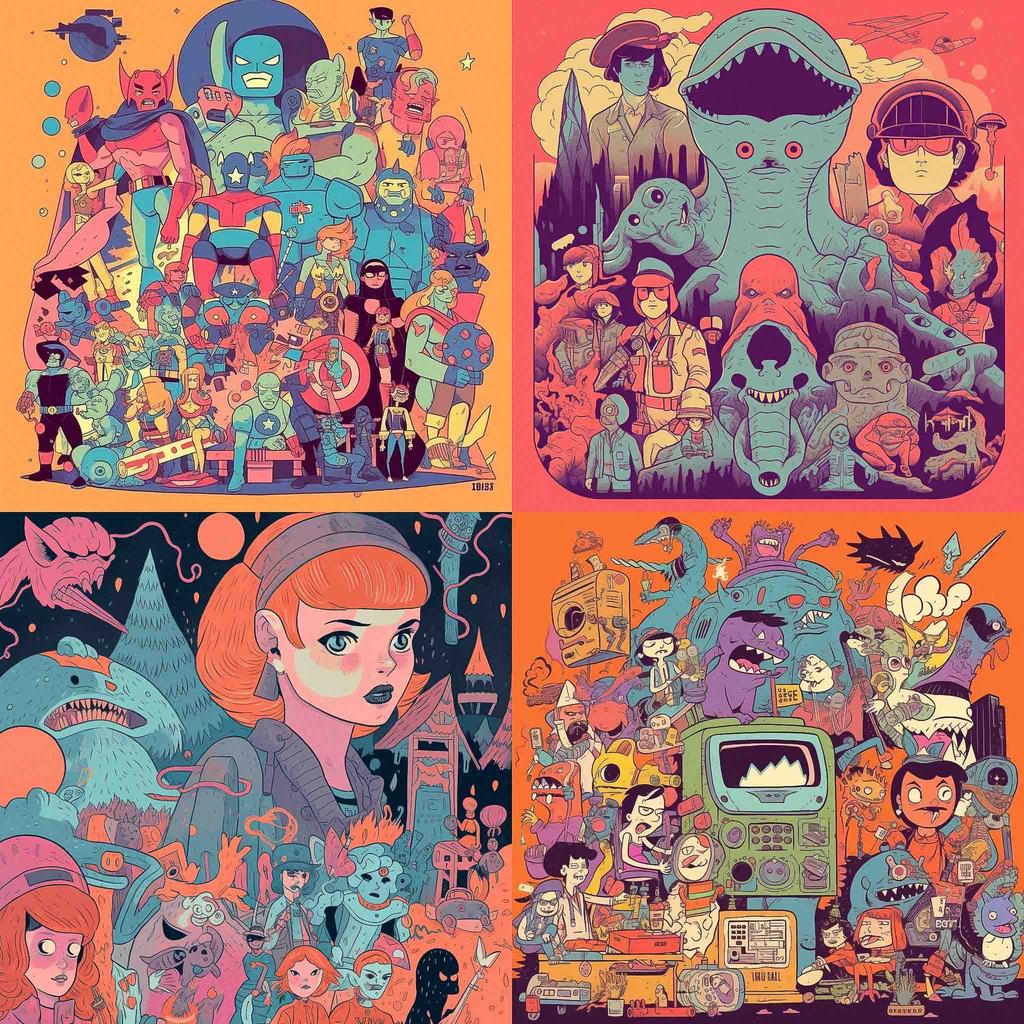 Dan Hipp style, Midjourney V5, render 1 of 4