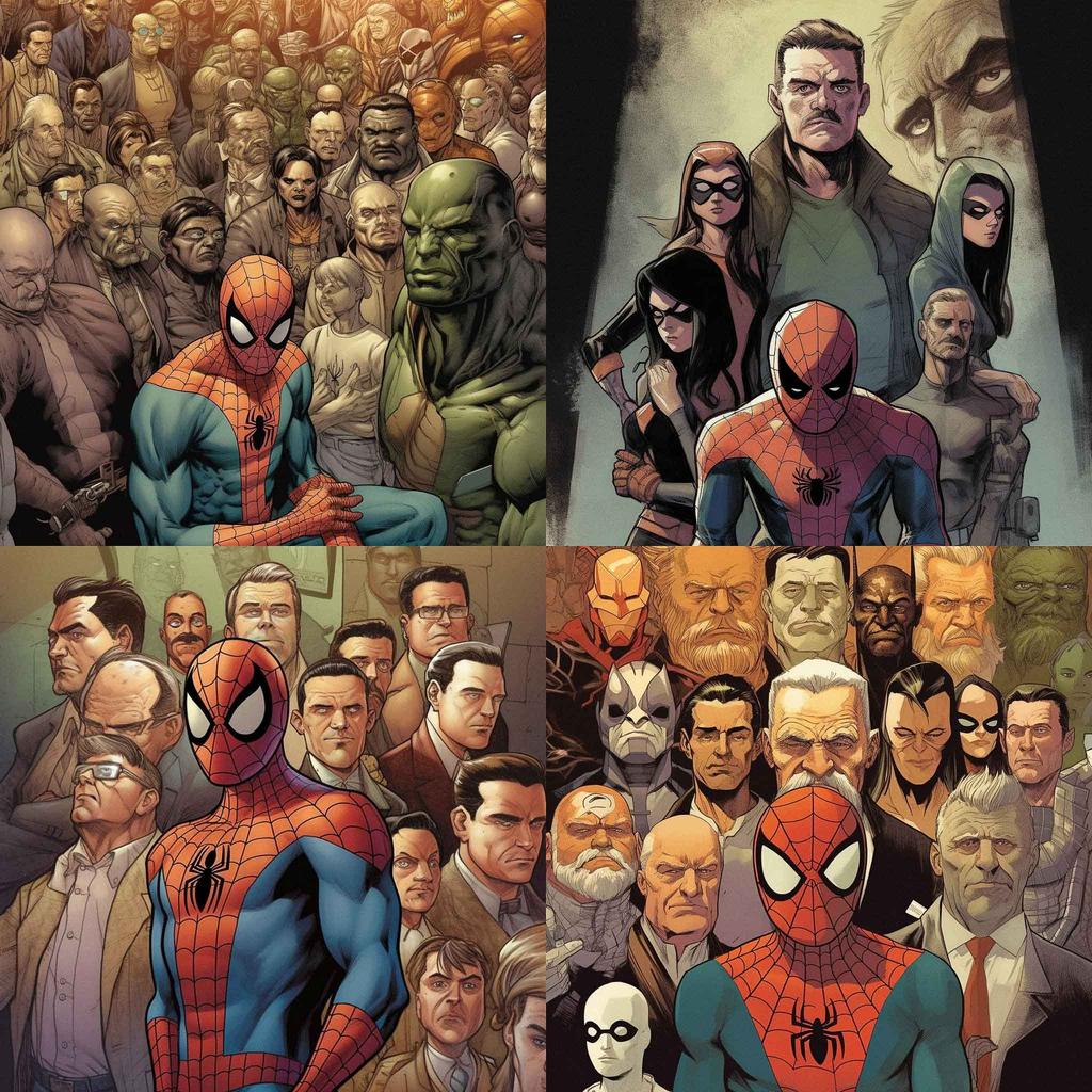 Dan Slott style, Midjourney V5, render 1 of 4