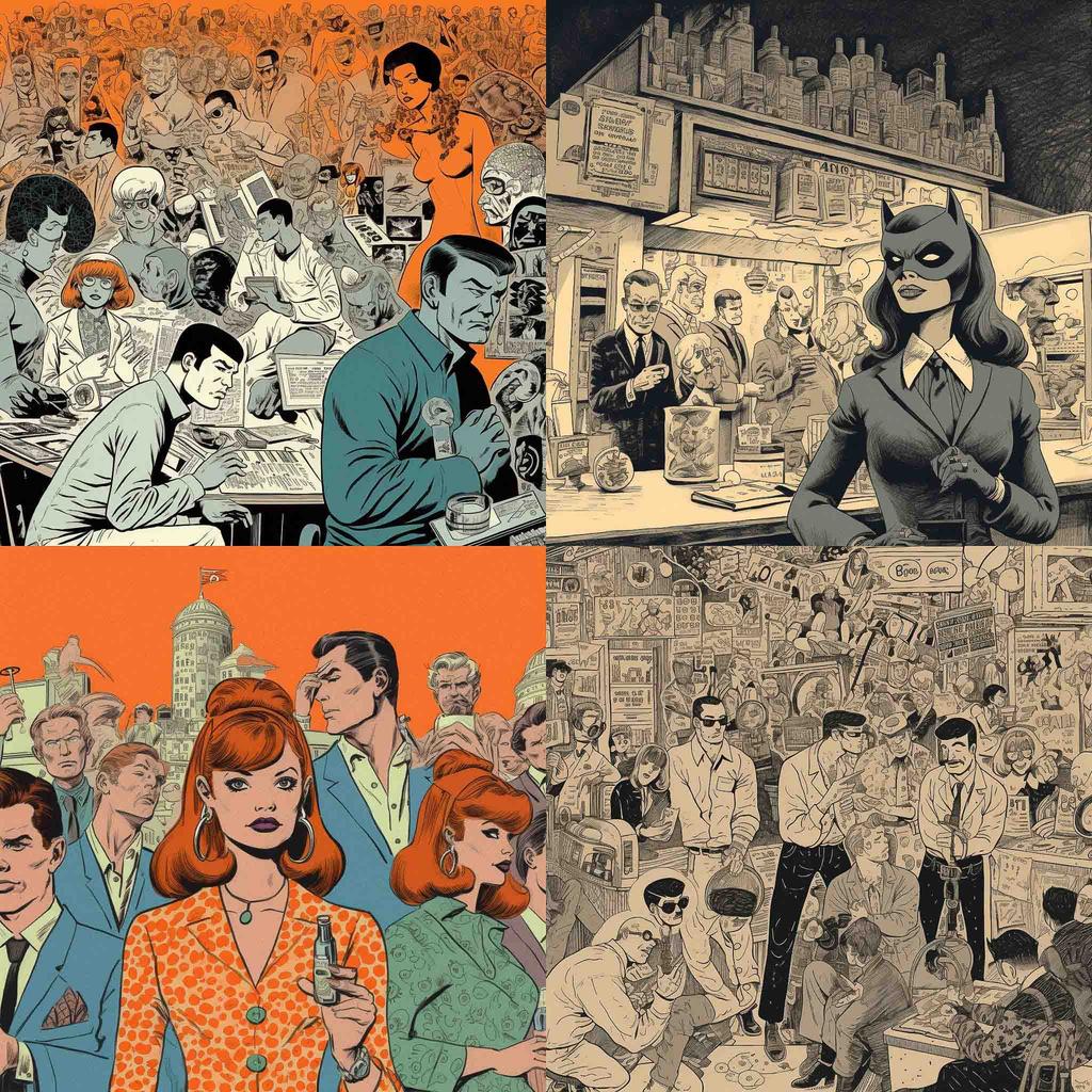 Dan Spiegle style, Midjourney V5, render 1 of 4