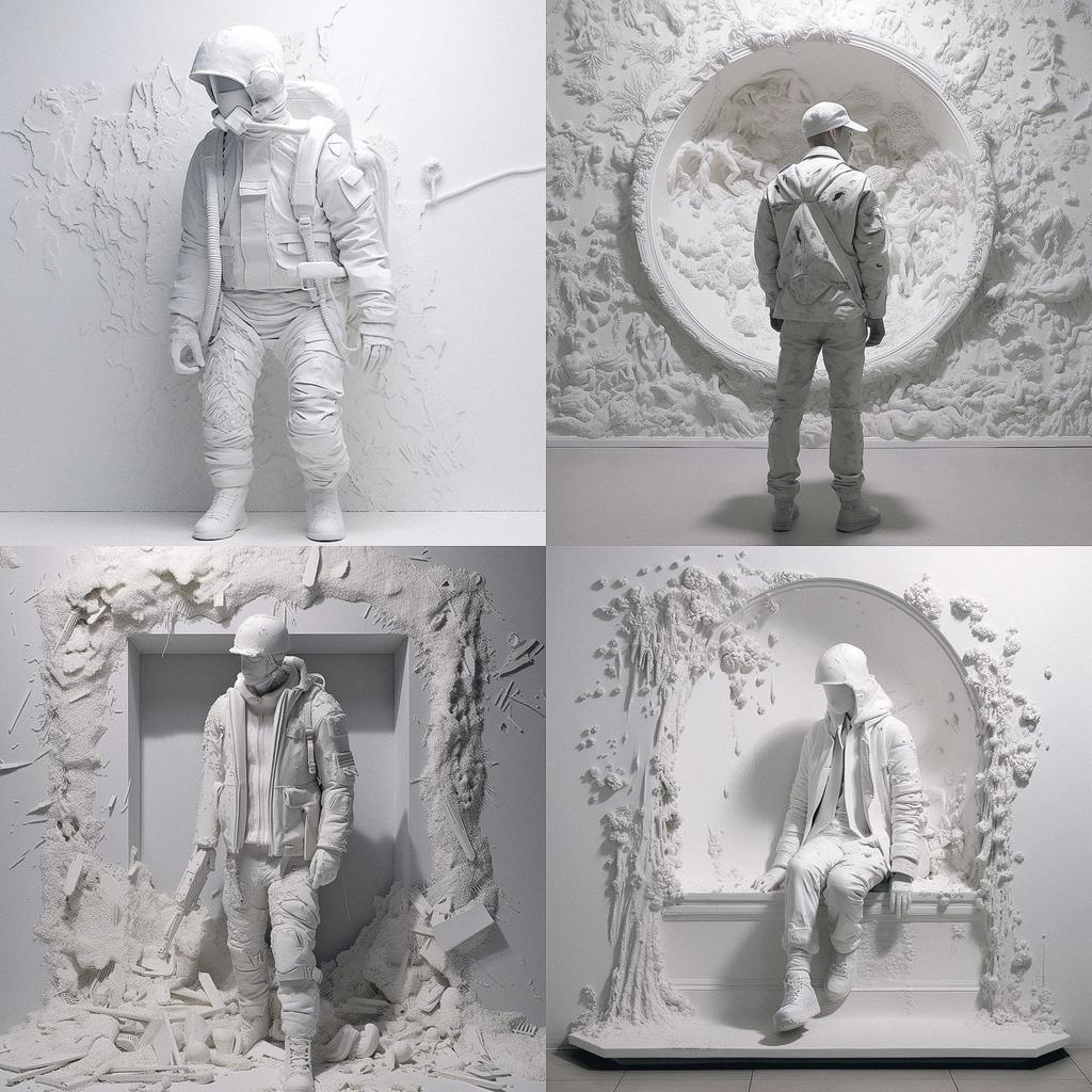 Daniel Arsham style, Midjourney V5, render 1 of 4