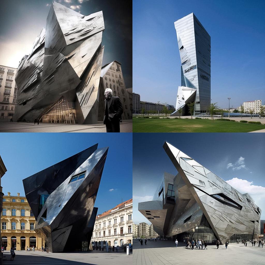 Daniel Libeskind style, Midjourney V5, render 1 of 4