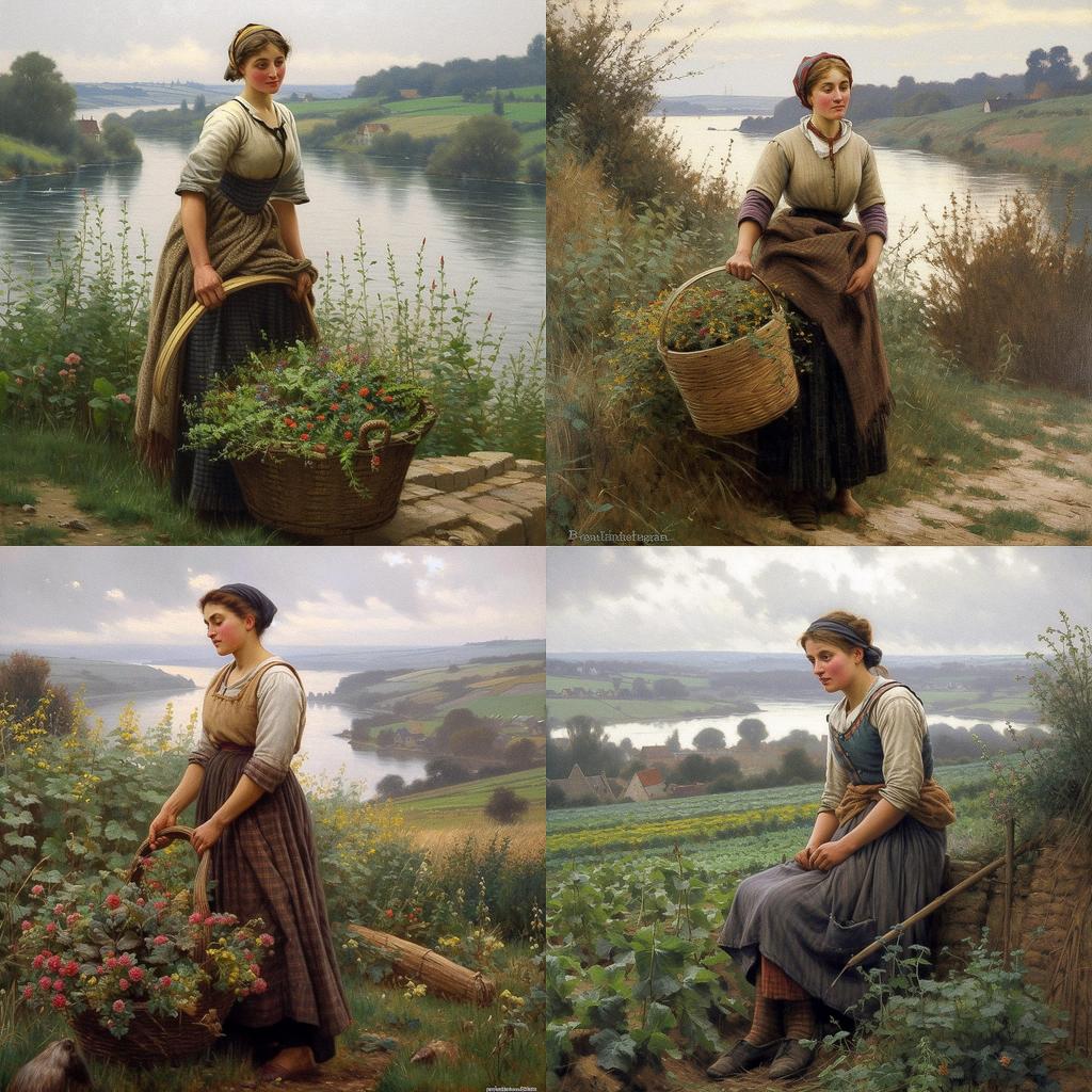 Daniel Ridgway Knight style, Midjourney V5, render 1 of 4