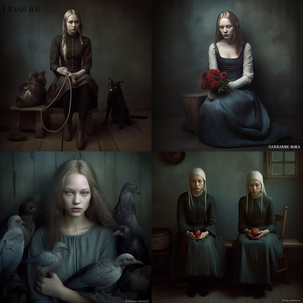 Daria Endresen style, Midjourney V5, render 1 of 4