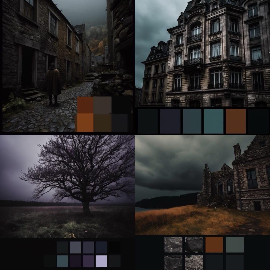 Dark foreboding colors style, Midjourney V5, render 1 of 4