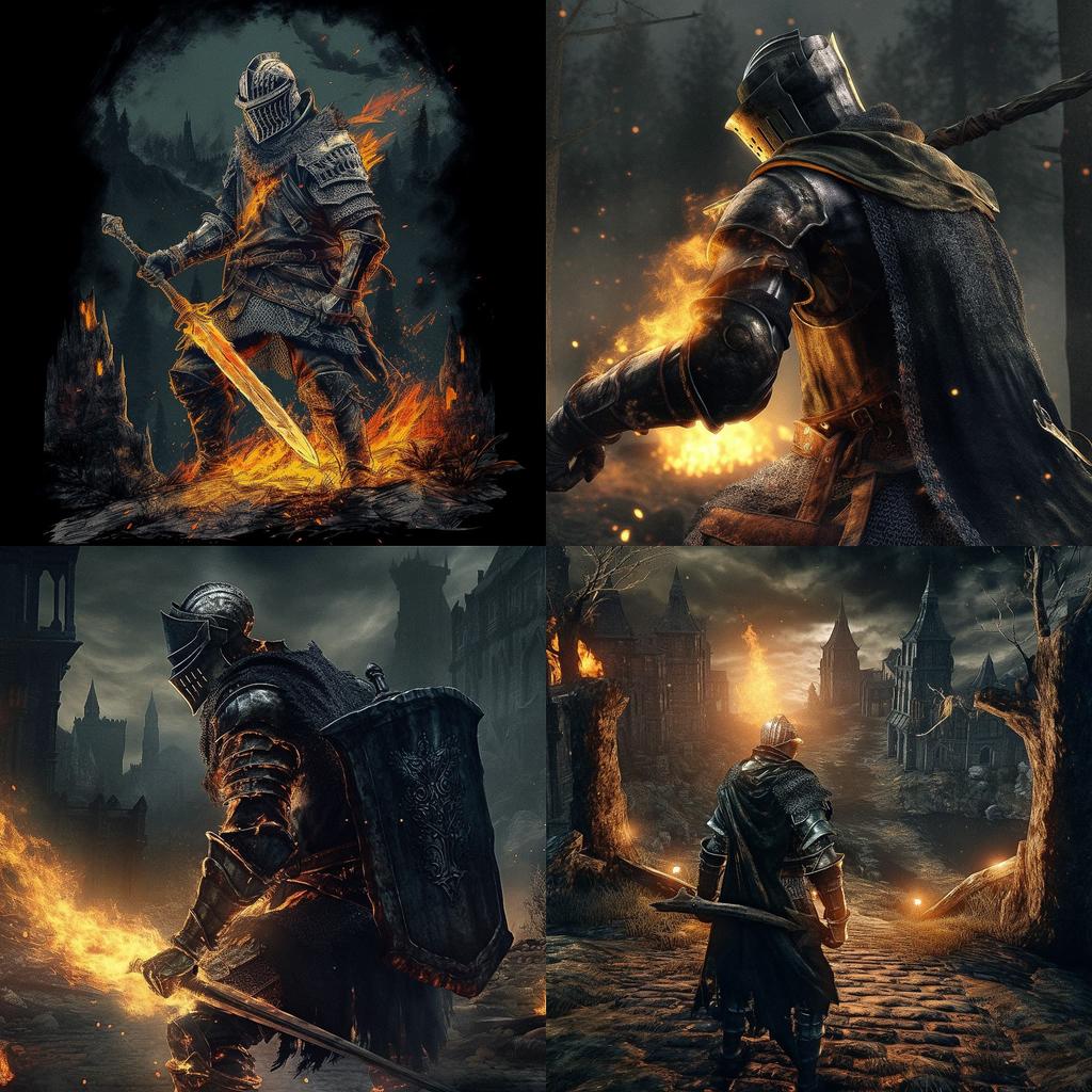 Dark Souls style, Midjourney V5, render 1 of 4