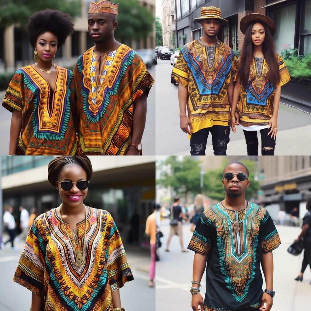 Dashiki fashion style, Midjourney V5, render 1 of 4