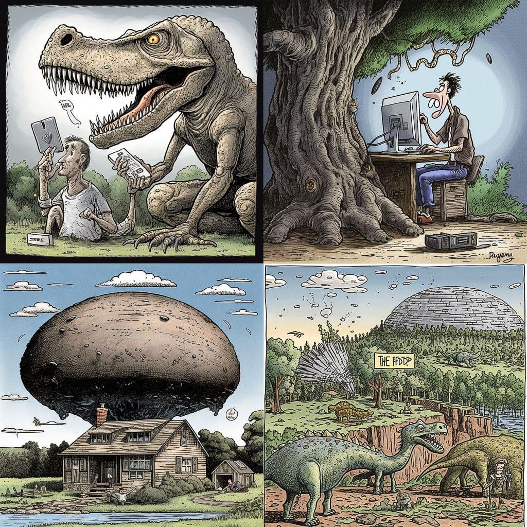 Dave Coverly style, Midjourney V5, render 1 of 4