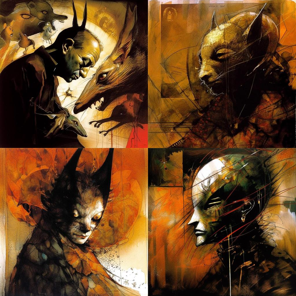 Dave McKean style, Midjourney V5, render 1 of 4