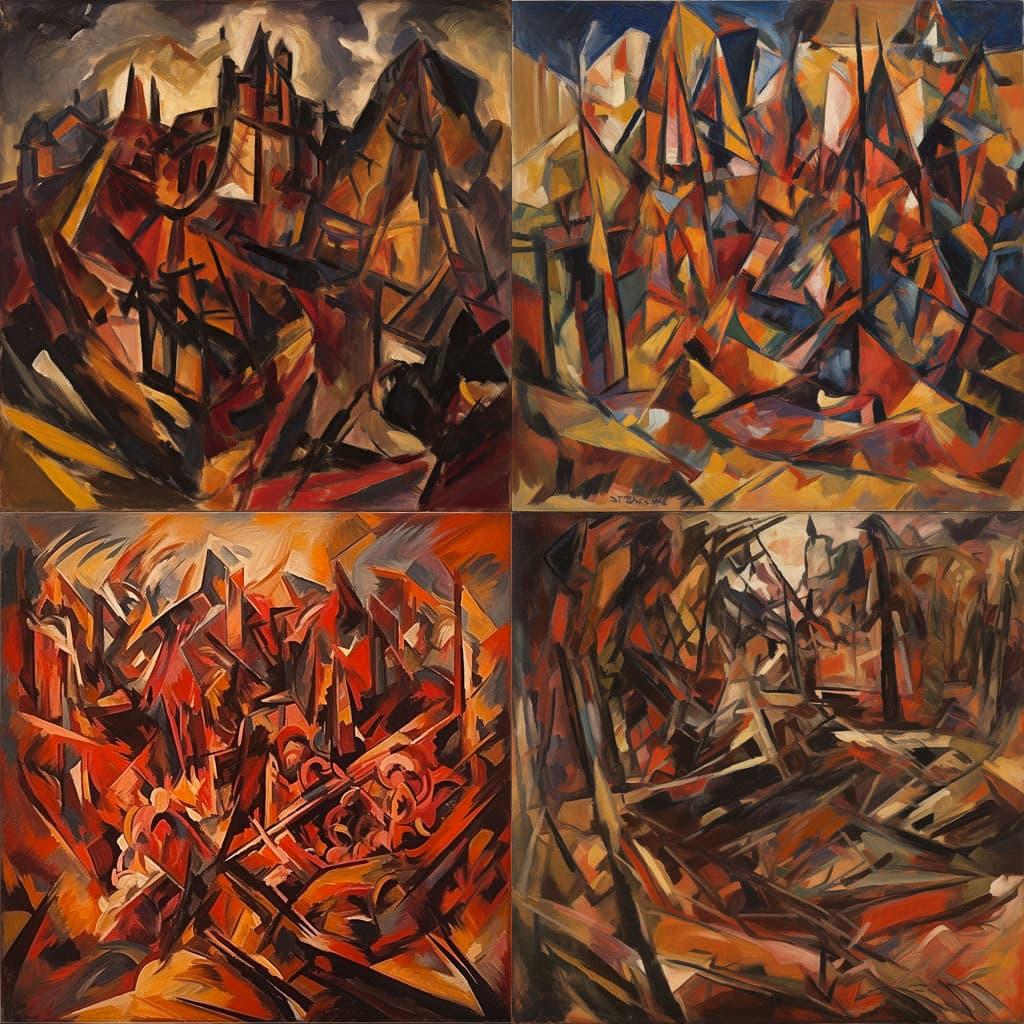 David Bomberg style, Midjourney V5, render 1 of 4